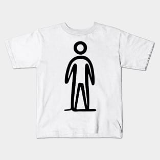 Stick figure man in black ink Kids T-Shirt